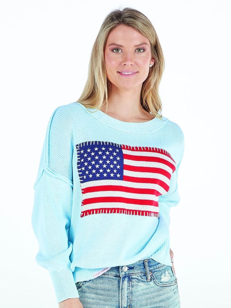 USA Sweater with Surf Background Simply Southern