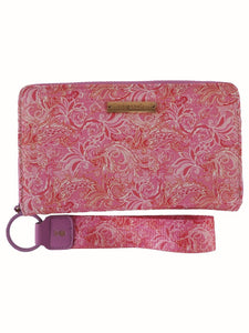 Simply Southern Large Wallet with Wrist Loop in Pink Paisley