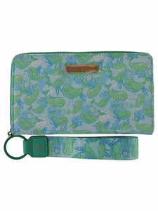 Simply Southern Large Wallet with Wrist Loop in Whale Print