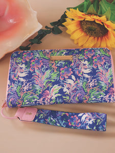 Simply Southern Large Wallet with Wrist Loop in Water Flower