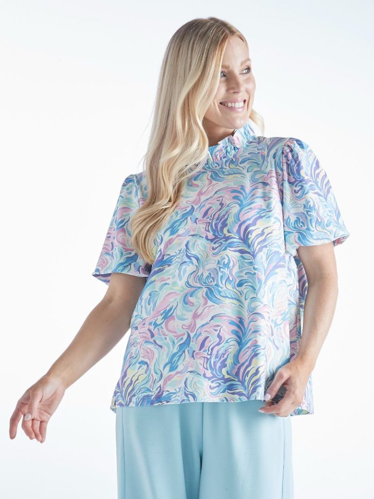 Watercolor Blouse with Ruffle Blouse from Simply Southern