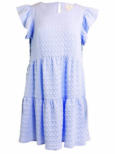 Blue Ruffle Tier Dress