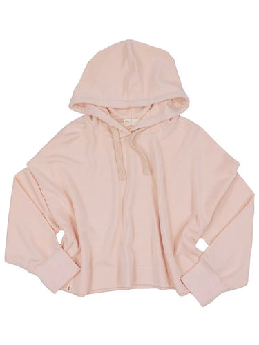 Cream Comfy Cropped Hooded Sweatshirt