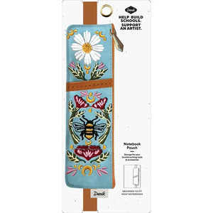 Honeybee Tea Embroidered Notebook Pouch