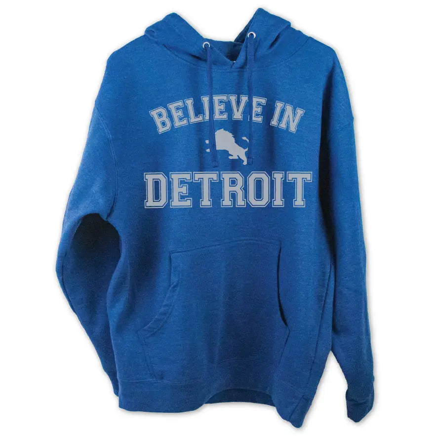 Royal Heather Believe in Detroit Hoodie