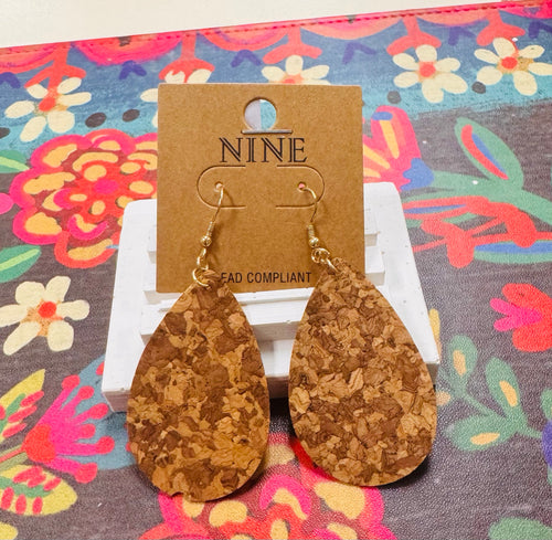 Cork Teardrop Earrings