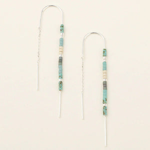 Chromacolor Miyuki Thread Earrings - Turquoise Multi/ Silver