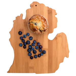 Michigan State-Shaped Bamboo Serving & Cutting Board