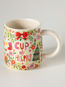 Natural Life Cup of Happy Holiday Stoneware Mug