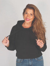 Black Comfy Simply Southern Cropped Hooded Sweatshirt