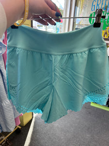 Simply Southern Teal Scalloped Shorts