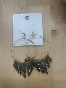 Bead Tassel Circle Earrings