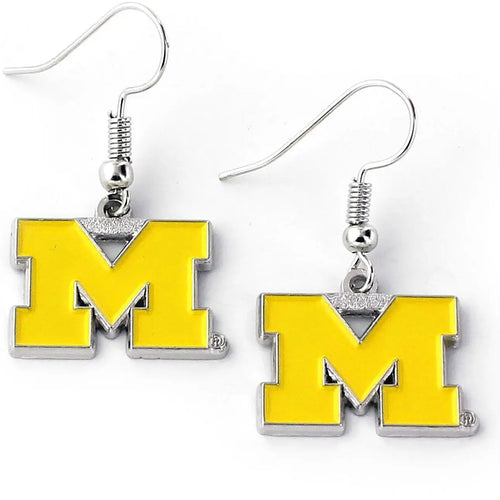 Michigan Wolverines Logo Dangle Earrings