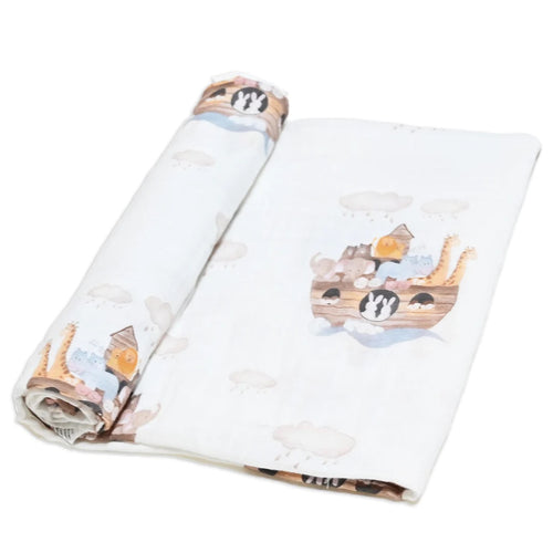 Noah’s Ark Baby Swaddle Blanket