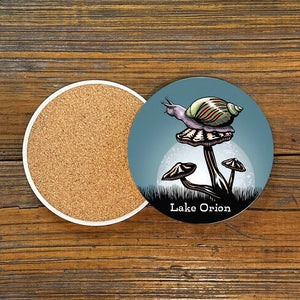 Lake Orion Mushroom Ceramic Coaster