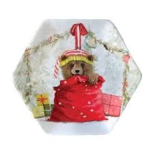 Holiday - Santa Claws Bear Cub - 4 Units Decorative Dish