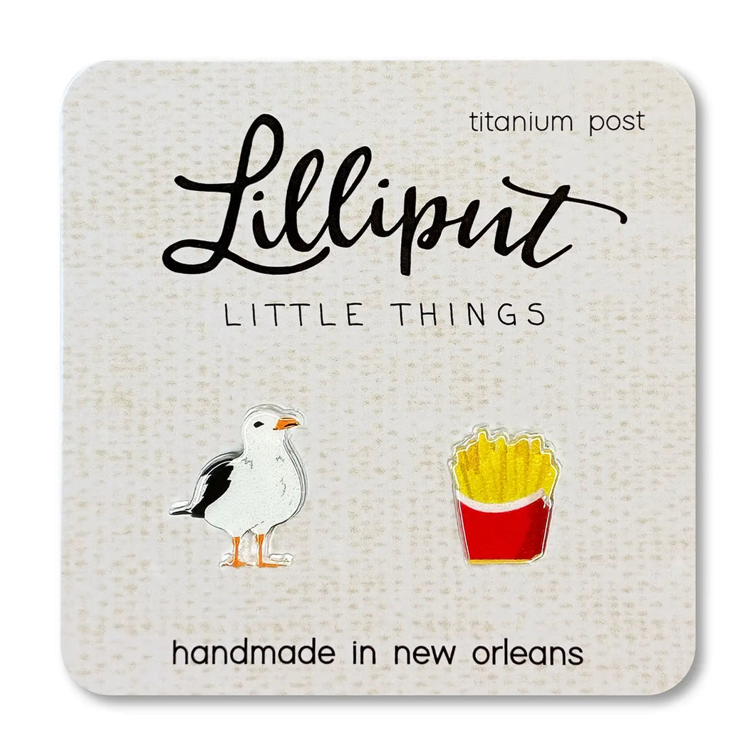 Lilliput Seagull & French Fries Earring