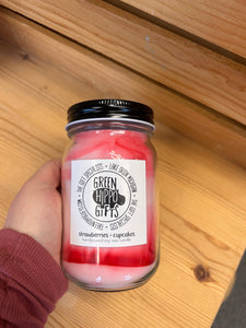 Strawberries and Cream-16 oz. Pint Mason Jar Candles