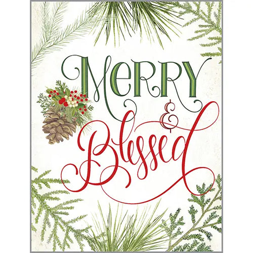 Merry and Blessed Scripture Christmas Card