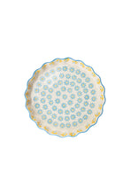 Blue and Yellow Floral Quiche dish