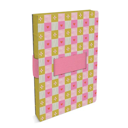 Patchwork Hearts Casey Notebook With Phone Loop