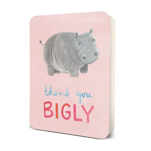 Thank You Bigly Hippo Deluxe Greeting Card