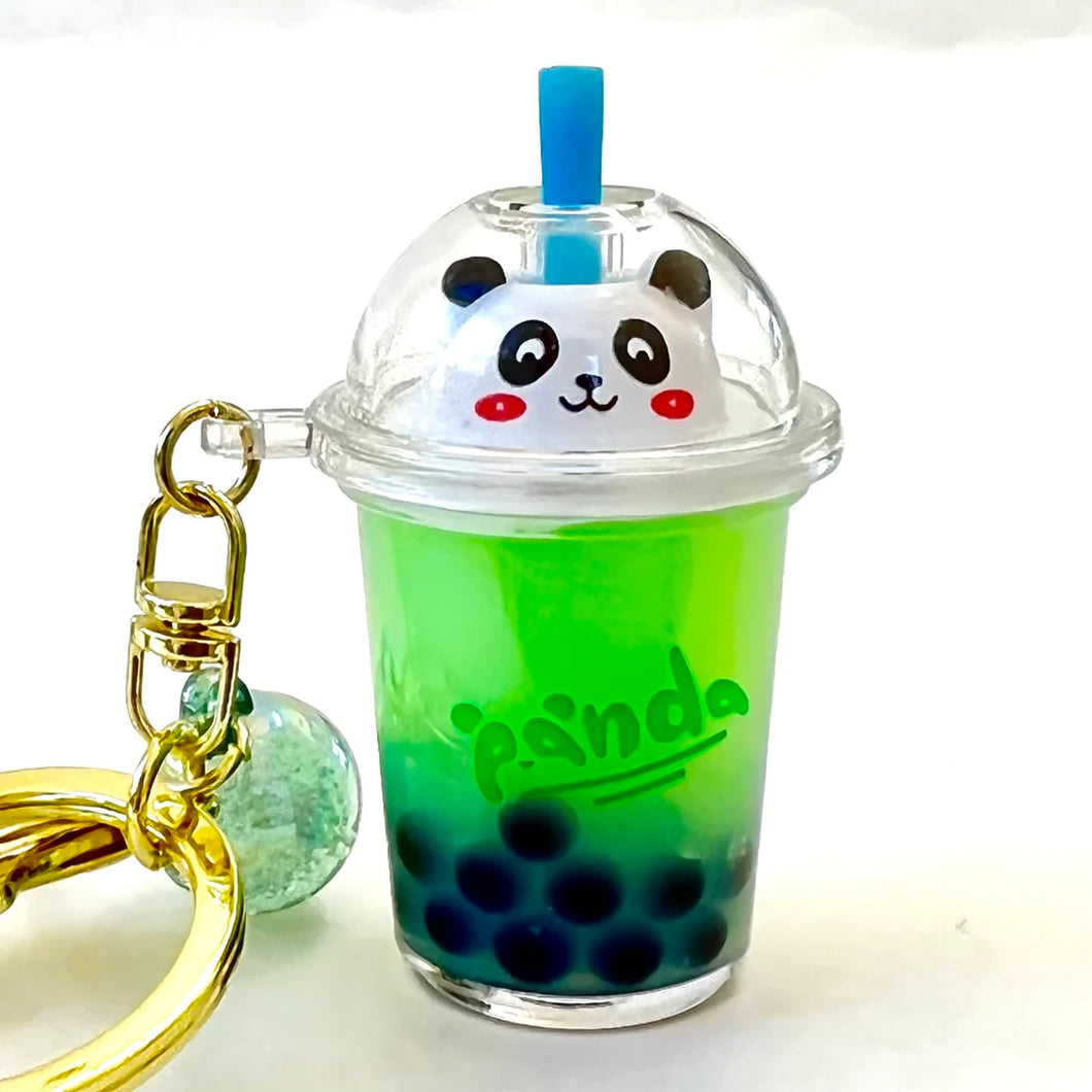 Panda Boba Tea Float Drink Keyring